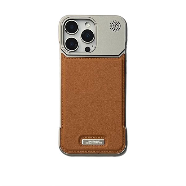 Fodral för iPhone 16 Pro Magnetisk Lädertextur Brun Noz6416