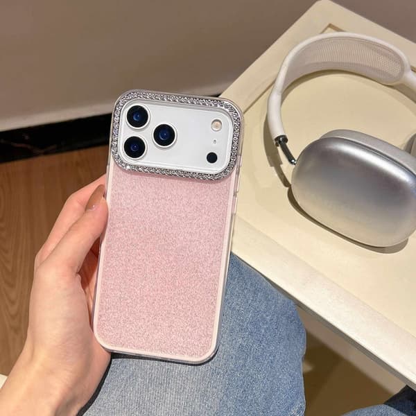 Etui til iPhone 17 Pro Glitter Diamant Aksent Rosa