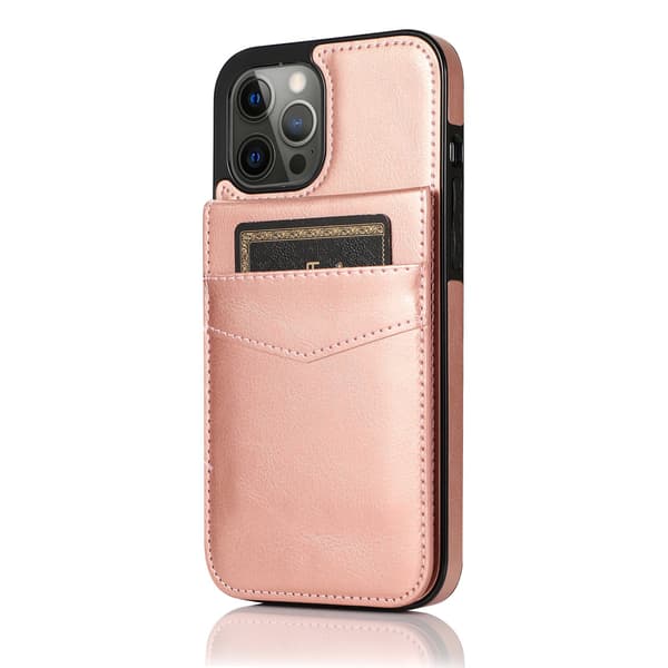 Fodral för iPhone 13 Mini Stativ Kortplats Roséguld Noz8465