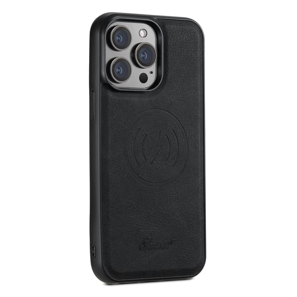 Etui til iPhone 16 Plus Magnetisk Stand Lædertekstur Sort Noz11280