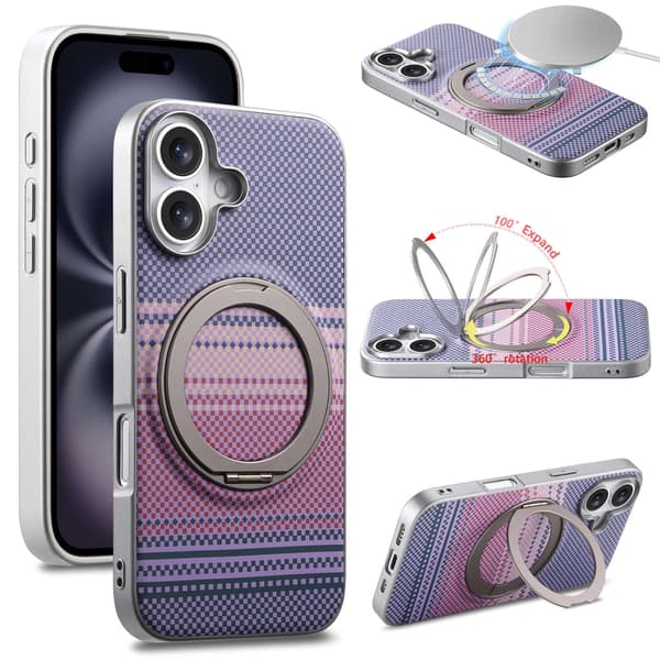 Kotelo iPhone 15 Pro Max Magneettiteline Hopea Violetti