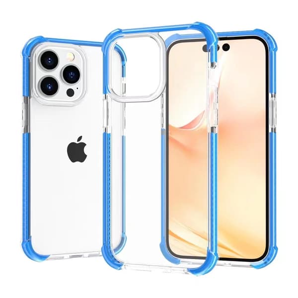 Etui til iPhone 16 Pro Fire Hjørner Klar Himmelblå