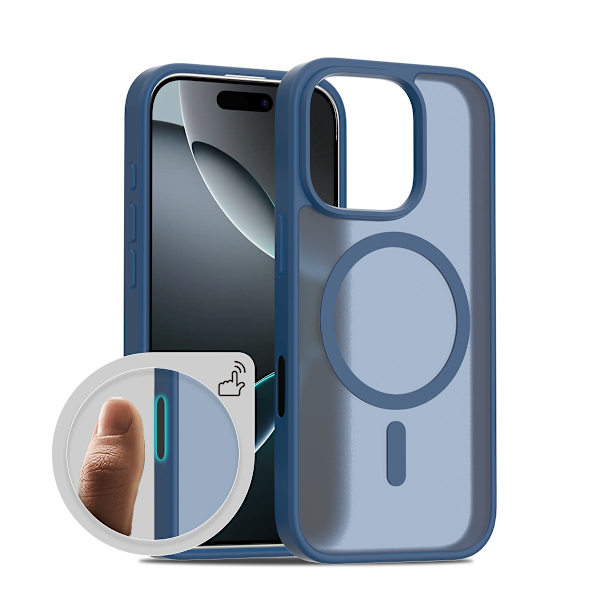 Etui til iPhone 16 Pro Mat Magnetisk Kongeblå