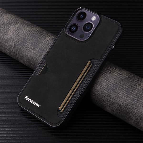 Etui til iPhone 14 stativ kortspor svart Noz2112