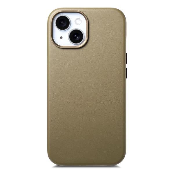 Kotelo iPhone 15 Plus/14 - Nahkakuvio Vaaleanruskea
