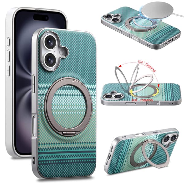 Etui til iPhone 13 Magnetisk Stand Sølv Grøn