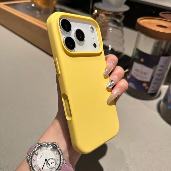 Fodral till iPhone 14 Flytande Silikon Silikon Gul Noz10061
