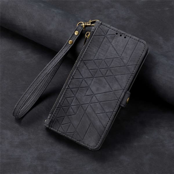 Kotelo iPhone 16 Pro Lanyard Leather Texture Black Noz14754