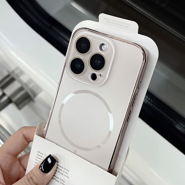 Etui til iPhone 15 Pro galvanisert magnetisk linsedetalj Noz23865