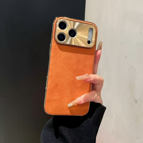 Etui til iPhone 17 Pro MAX Galvaniseret Linsedetalje Orange Noz21791
