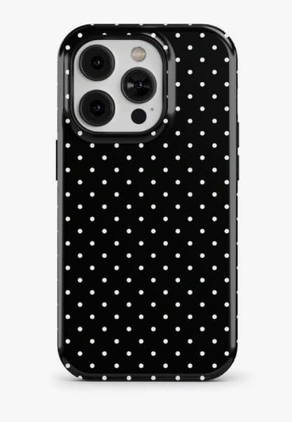 Etui til iPhone 14 Pro Prikket Dobbeltlag Sort