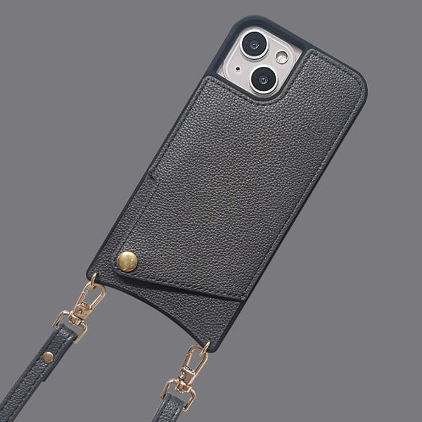 Kotelo iPhone 16E:lle (ei 16:lle) Korttipaikka Kaulanauha Harmaa Noz2519
