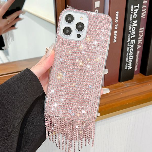 Fodral för iPhone 17 Tofs Glittrande Fjädergarn Rosa