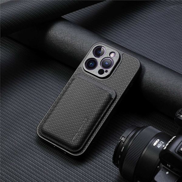 Etui til iPhone 14 Magnetisk Stativ Kortplads Sort Noz3609