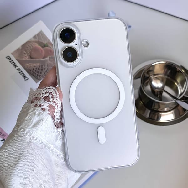 Fodral för iPhone 15 Frostat Magnetiskt Slimmad Profil Vit Noz2292