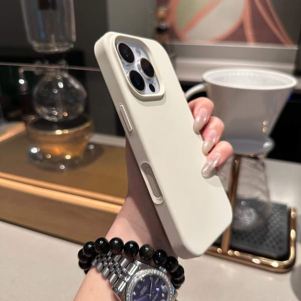 Kotelo iPhone 13 Pro Max Liquid Silicone Silicone White Noz17345