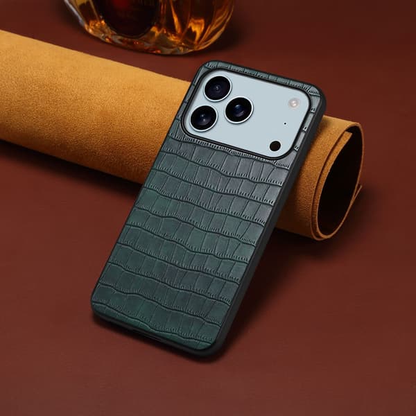 Etui til iPhone 16 Krokodillemønster Business Grøn