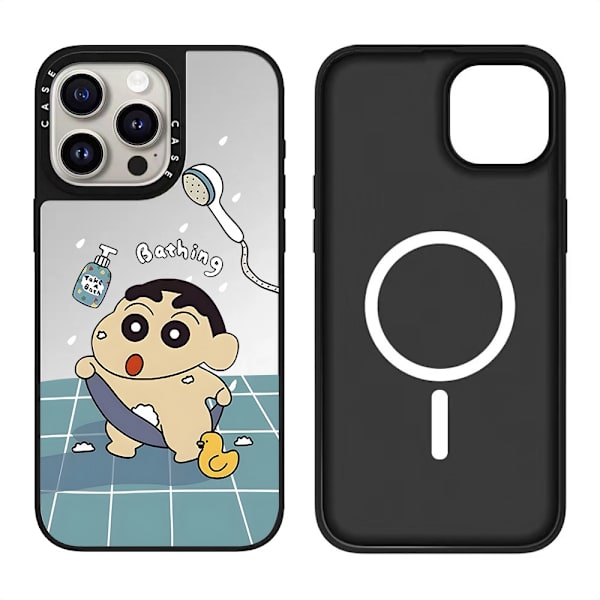 Etui til iPhone 14 Pro Max Magnetisk Sølv Sort Noz1125