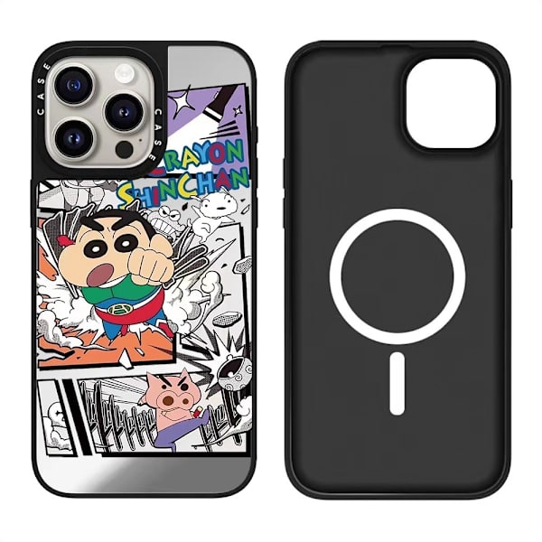 Etui til iPhone 16 Plus Magnetisk Sølv Svart Noz1191