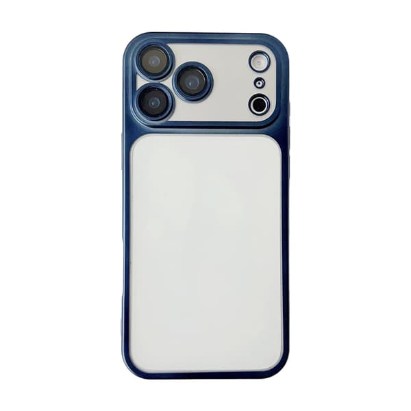 Etui til iPhone 17 Air Mat Elektropletteret Linse Detalje Blå Klar