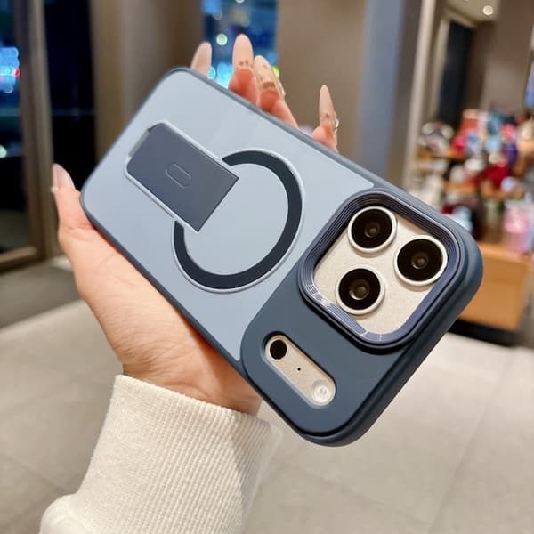 Fodral för iPhone 14/13 Magnetiskt Stativ Mörkblå