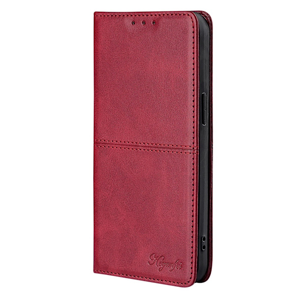 Fodral för iPhone 17 Kortplats Lädertextur Röd Noz21975