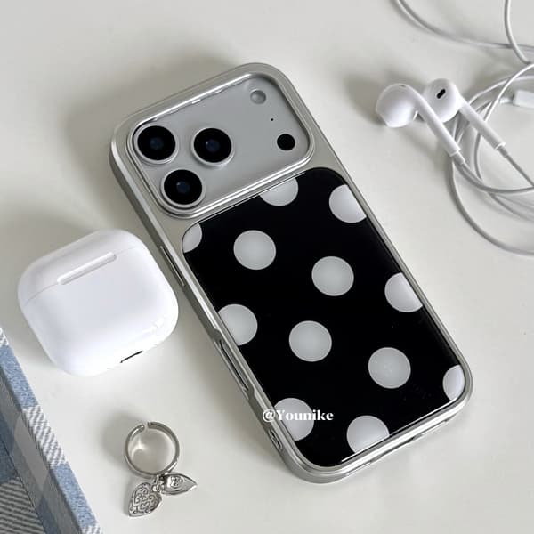 Etui til iPhone 16 Pro Max Koreansk Kvindemode Trend Sølv Sort