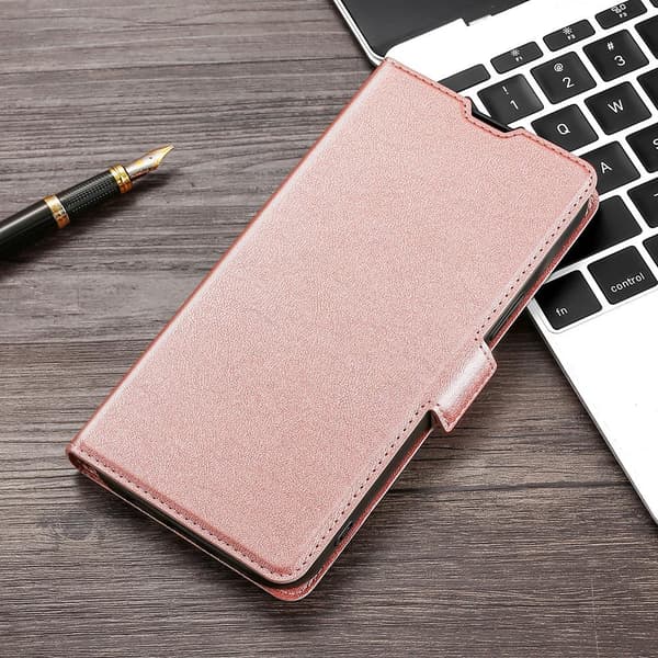 Fodral för iPhone 17 Pro Max Lädertextur Roséguld Noz8921
