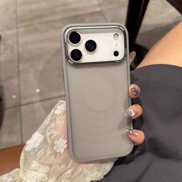 Etui til iPhone 13 Pro Max Rippled Skin Store Porer Grå