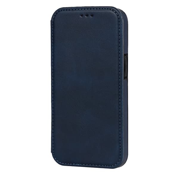 Etui til iPhone 14 Pro Max kortspor skinntekstur blå Noz3990