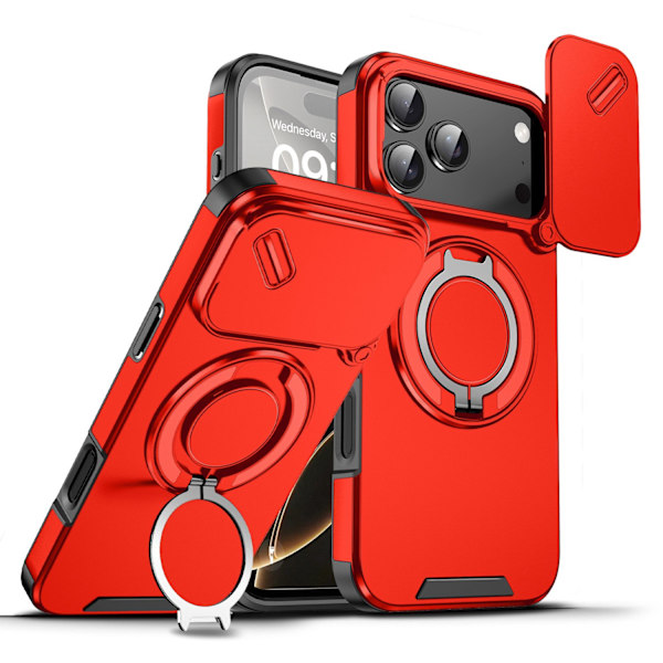Etui til iPhone 15/14 Plus Magnetisk Stand Rød Noz11103