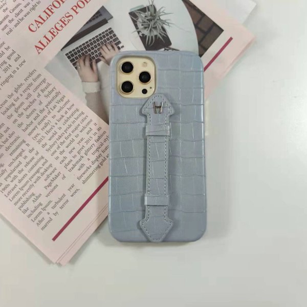 Etui til iPhone 17 Pro Krokodillemønster Håndledsstøtte Grå