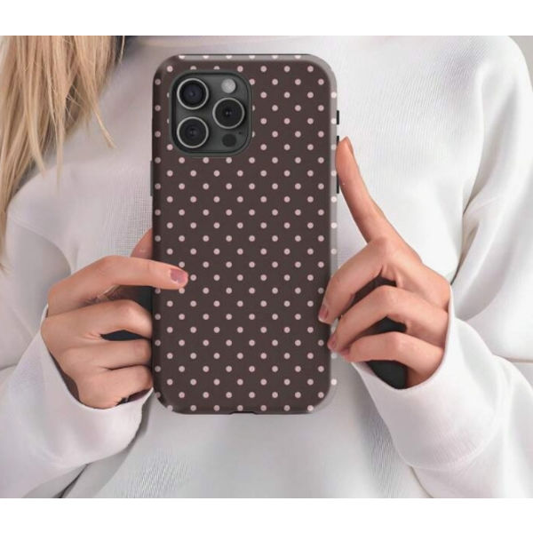 Fodral för iPhone 14 Pro Max Polka Dot Dubbla Lager Design Noz2731