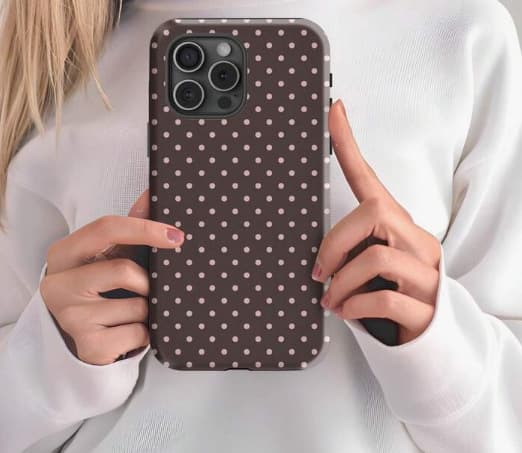 Kotelo iPhone 14 Pro Max Polka Dot Double Layer Design Noz2731