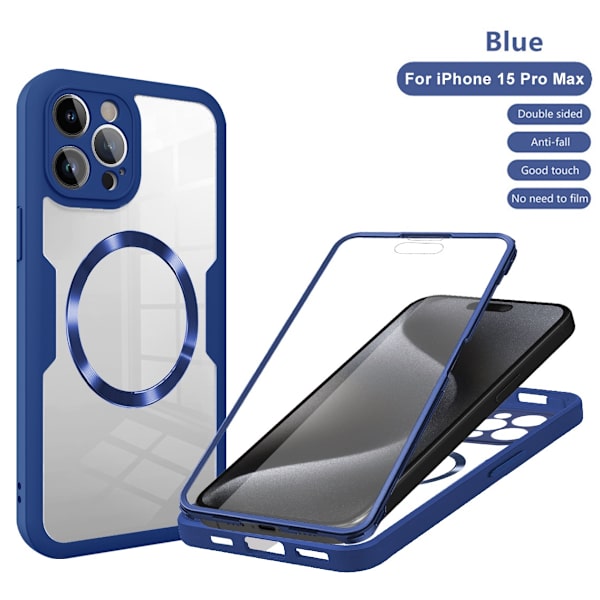 Etui til iPhone 15 Plus Magnetisk Blå Noz3722