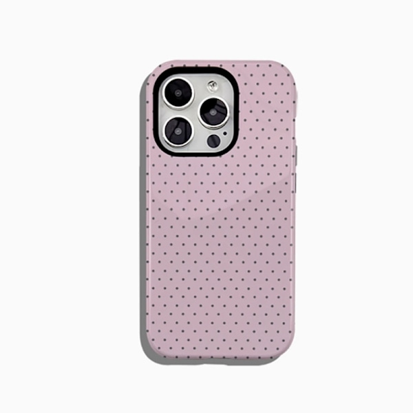 Fodral för iPhone 14 Pro Polka Dot Dubbla lager Grå
