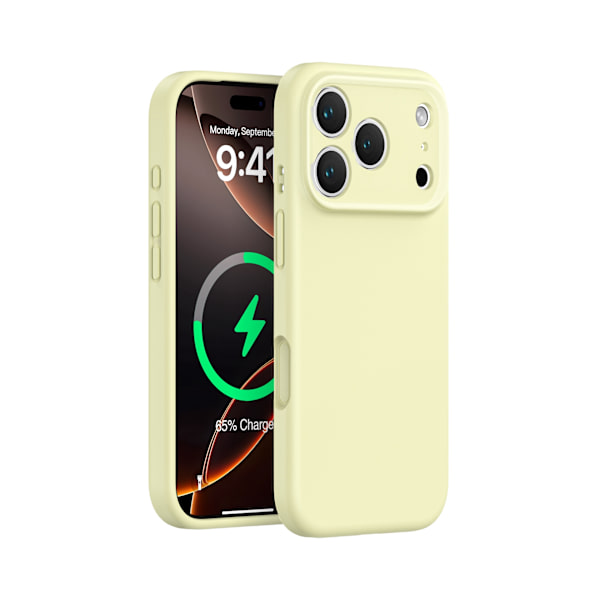 Etui til iPhone 16 Pro Max Flytende Silikon Magnetisk Silikon Gul Noz3174
