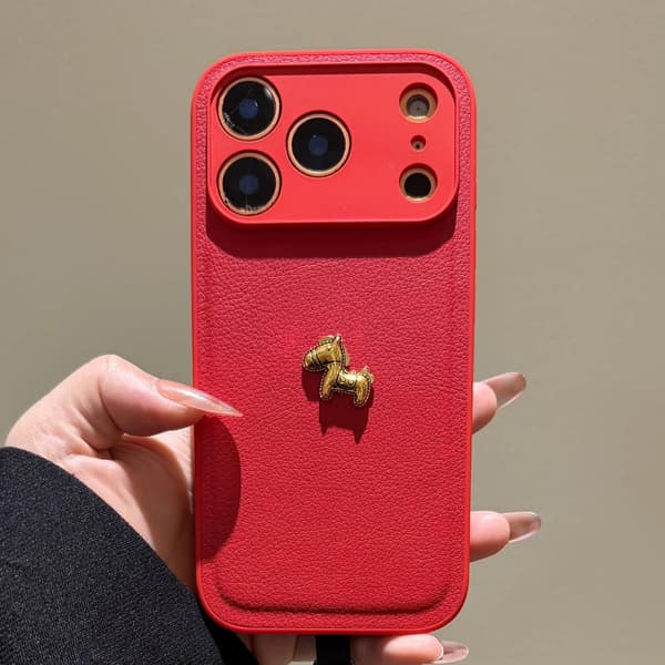 Etui til iPhone 16 Pro Max Lædertekstur Rød Noz12781