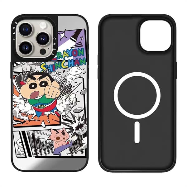 Etui til iPhone 16 Pro Max Magnetisk Sølv Sort Noz1190