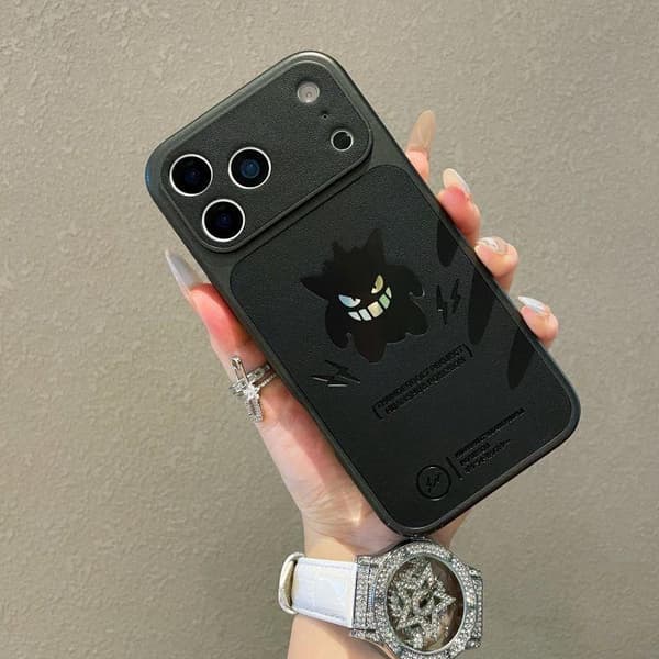 Etui til iPhone 15 galvanisert skinntekstur svart Noz13652