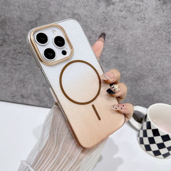 Kotelo iPhone 15 Pro Max Glitter Diamond Accent Magnetic Gold Clear Noz11845