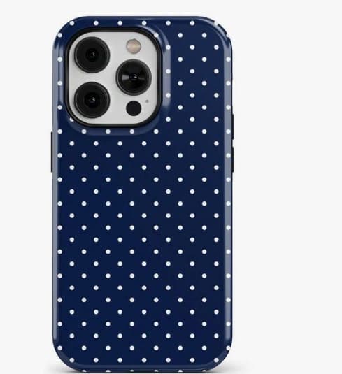 Kotelo iPhone 13 Polka Dot Double Layer Blue -puhelimelle