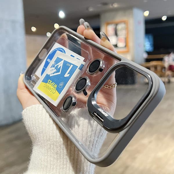 Etui til iPhone 16 Pro Max Glitter Klar Magnetisk Stand Linse Detalje Noz15934