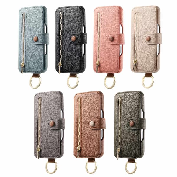 Fodral för iPhone 16 Kortplats Lädertextur Noz22323