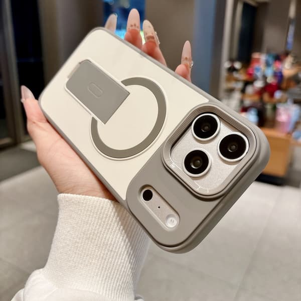 Fodral för iPhone 16 Magnetiskt Stativ Grå Noz6340