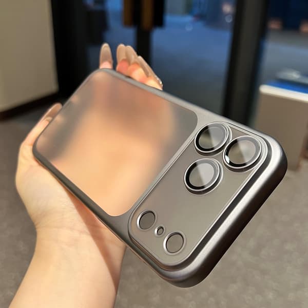 Etui til iPhone 17 Pro Frosted Electroplated Lens Detail Grå Noz1368
