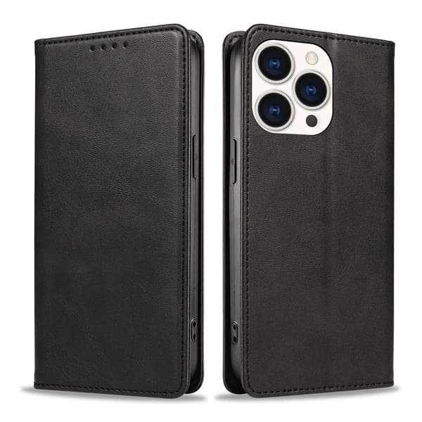 Etui til iPhone 13 Mini Magnetisk Lædertekstur Sort Noz12980