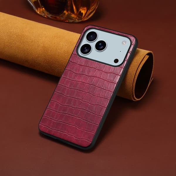 Kotelo iPhone 13 Pro Max Krokotiilikuvio Business Punainen