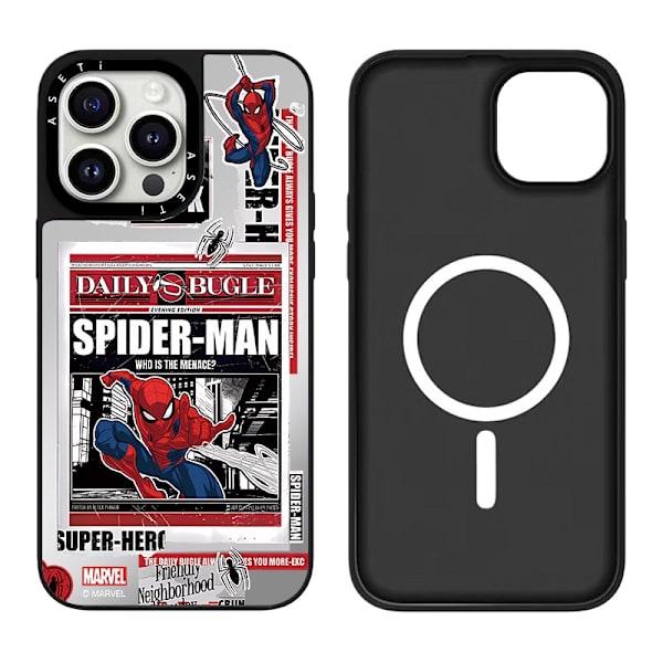 Fodral för iPhone 14 Plus/15 Plus Magnetisk Silver Svart Noz18524