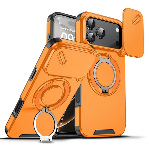 Deksler til iPhone 13 Pro Magnetisk Stativ Oransje Noz11127